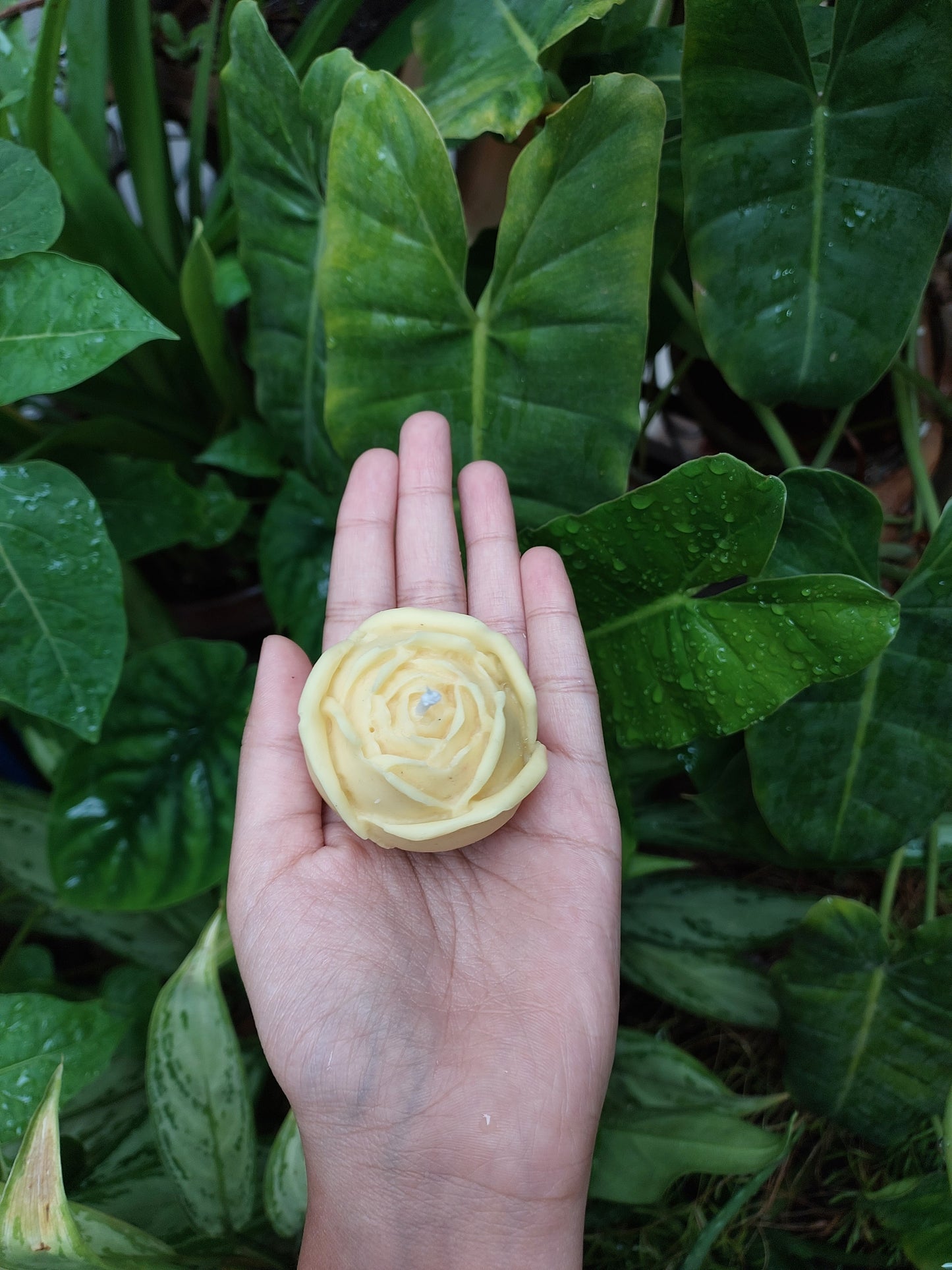 Custom color rose candle floral decor soy wax