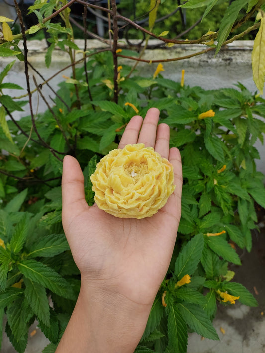 Floral peony candle handmade slow burn fragrance