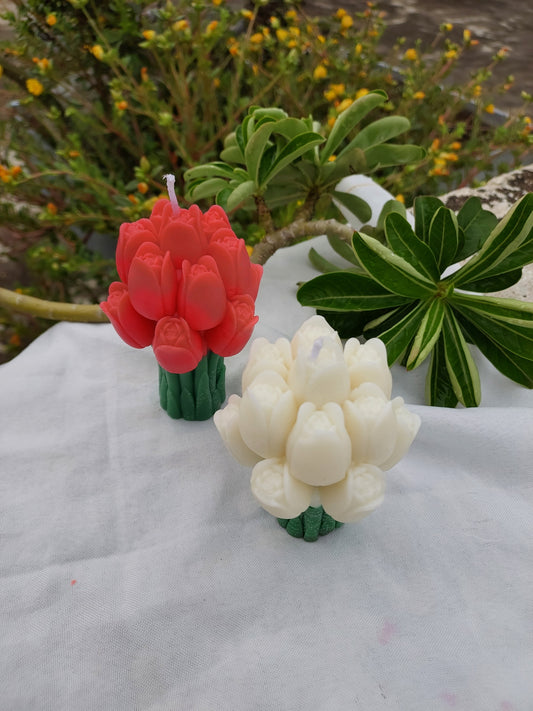 Tulip bouquet candle handmade soy paraffin blend