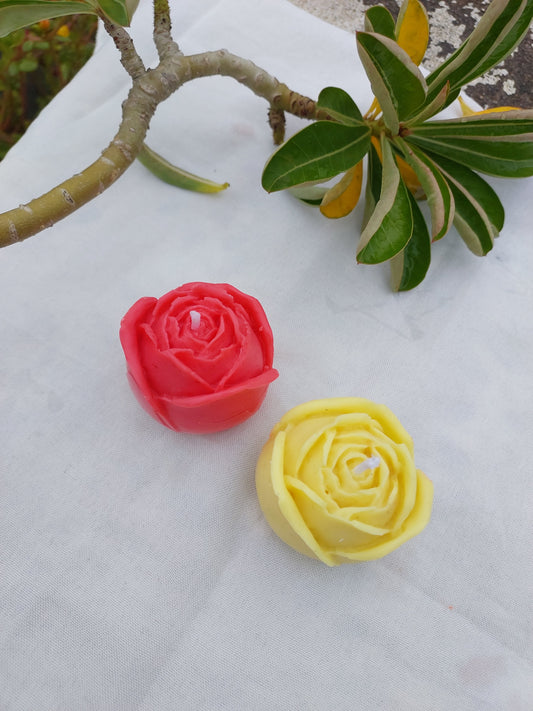 Handmade rose candle soy blend custom color India